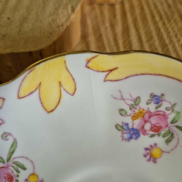 ROYAL ALBERT Crown China Vintage Yellow Mini Tea Cup - Picture 8 of 10